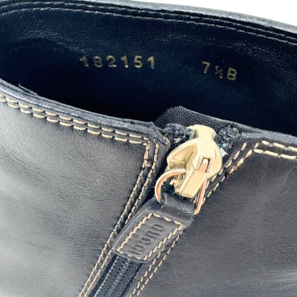 Gucci GG Logo Interlocking Monogram Black Leather High Heels Ankle Boots US 7.5 - Picture 9 of 13